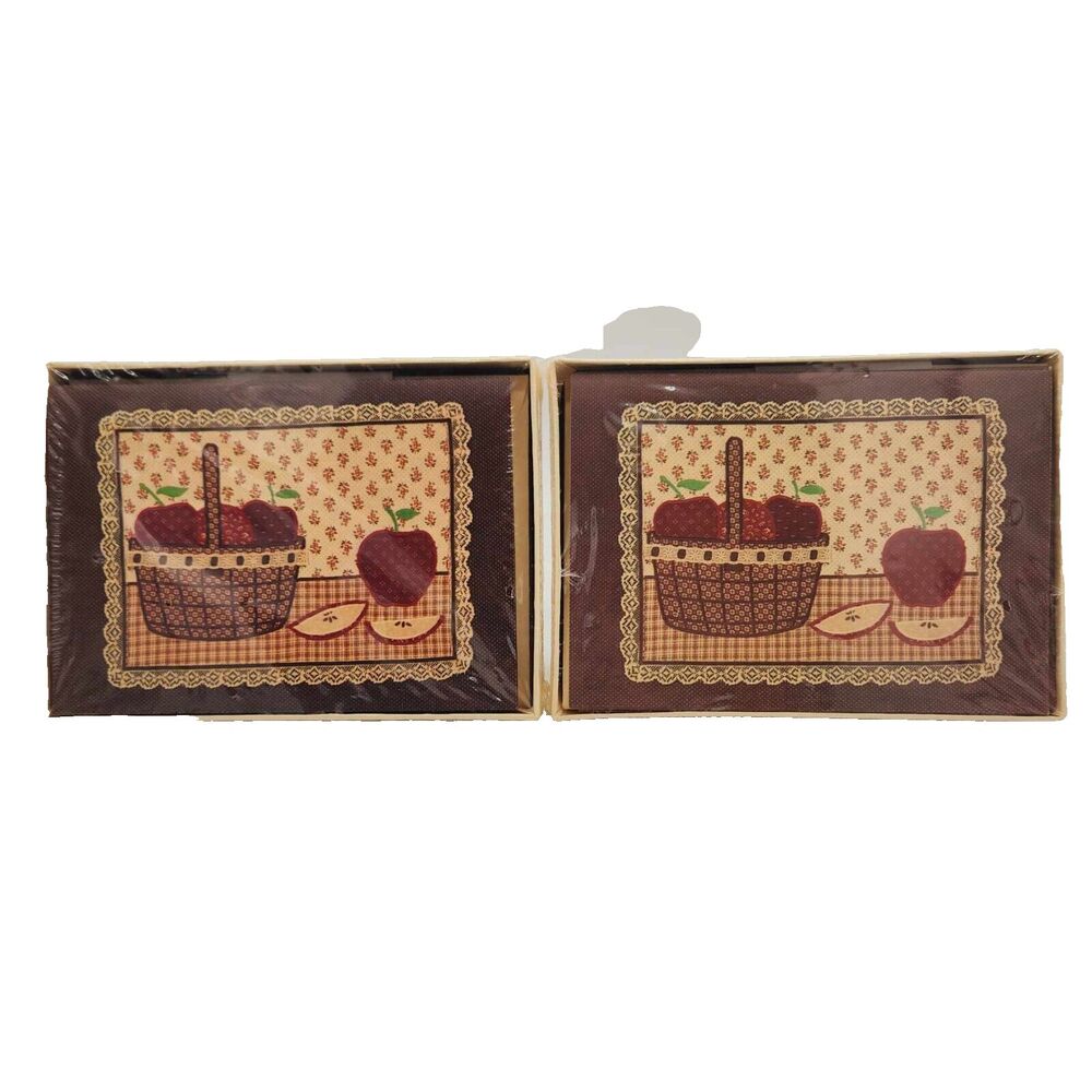 Country Sampler Apple Basket Notecards 2 Packs Vintage 1983 Montag by Mead NEW